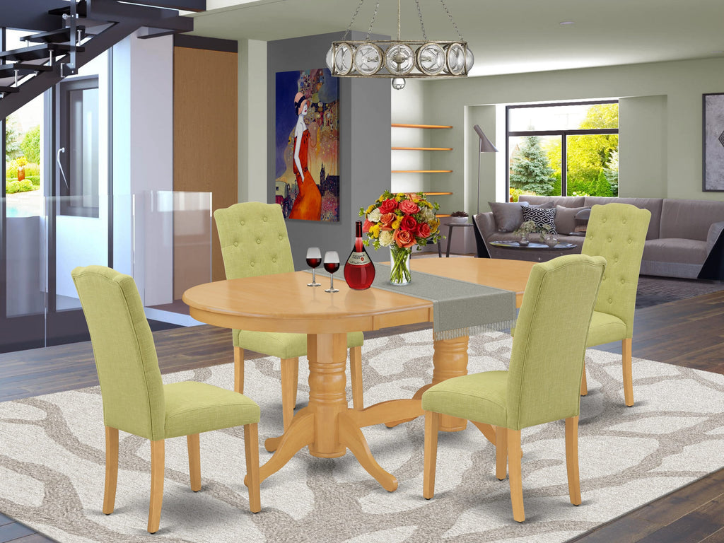 VACE5-4DZ-24 5-Piece Table and Chair Set with Extension Butterfly Leaf for Dining