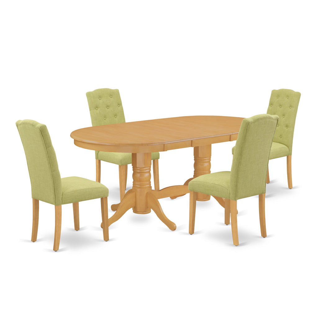 VACE5-4DZ-24 5-Piece Table and Chair Set with Extension Butterfly Leaf for Dining