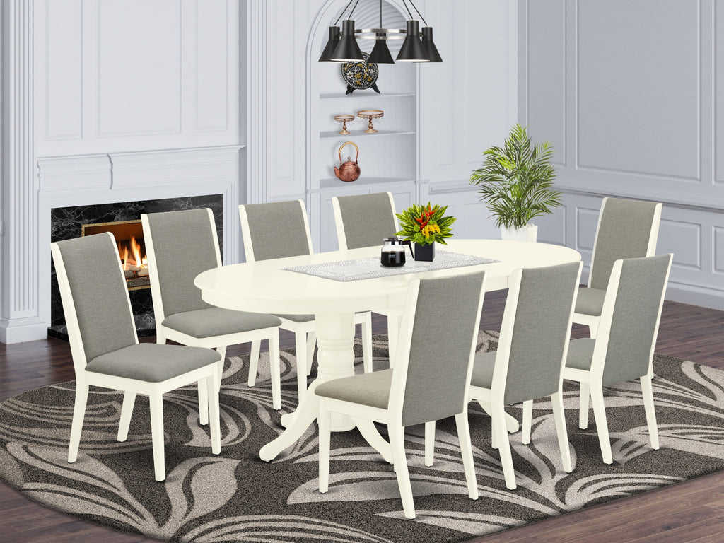 VALA9-ANS-3R Modern Dining Ensemble with Butterfly Table and 8 Elegant Shitake Chairs