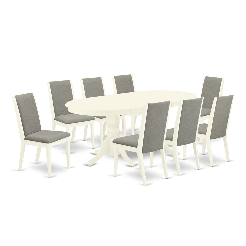 VALA9-ANS-3R Modern Dining Ensemble with Butterfly Table and 8 Elegant Shitake Chairs