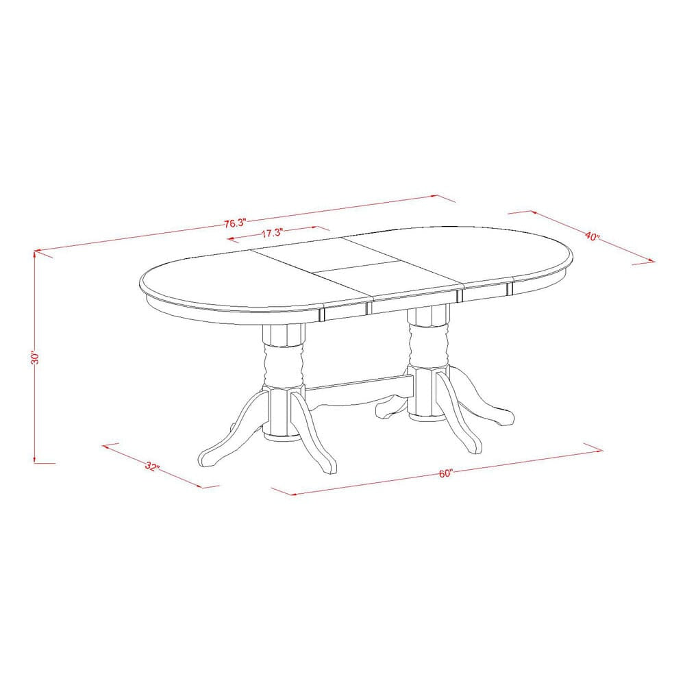 48VAT-OZL-VY Contemporary Vancouver Dining Set with Extendable Butterfly Leaf and Dual Pedestal Support