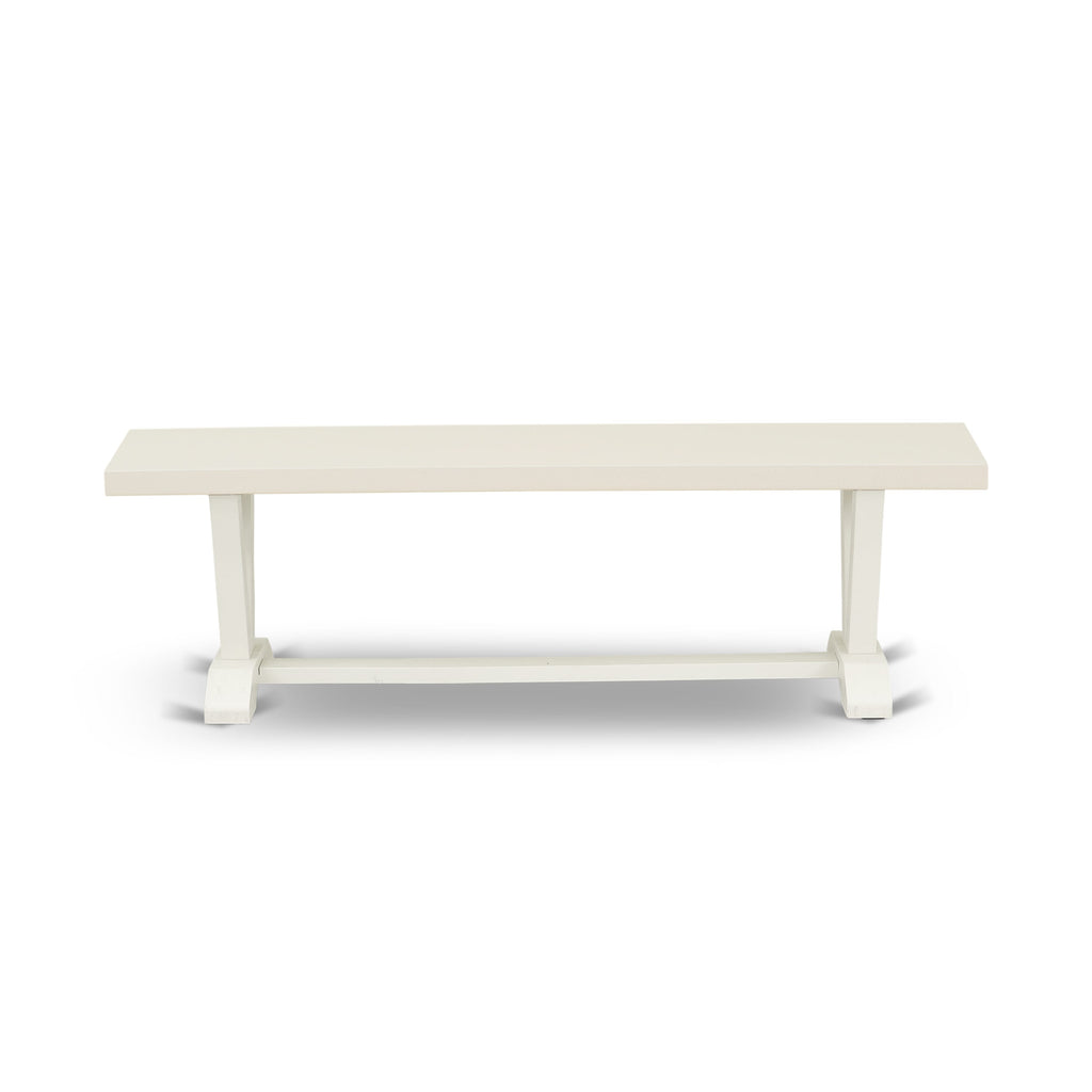 VB5P5 Modern Dining Bench Featuring V-Style Design with Solid Seat, 60x15x18 Inches, Multi-Hue