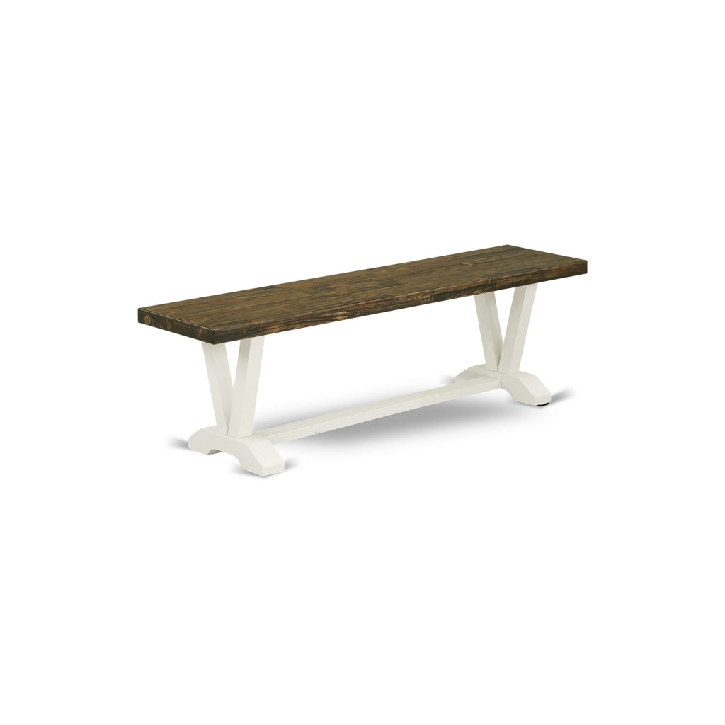 V2-07C 3-Piece Dining Set Rectangle Table & Two Benches 36x60, Multicolor