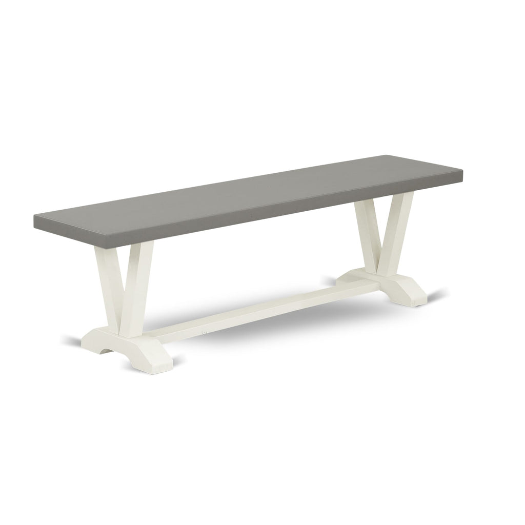 VBTXE VB096 Mid-Century Modern Dining Bench with Solid Wood Seat, 60x15x18 Multi-Color Design