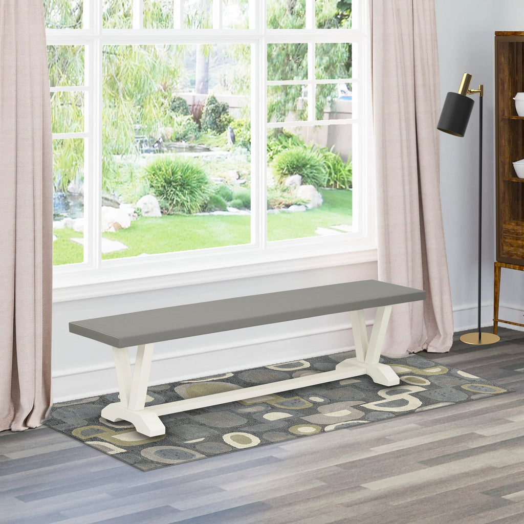 VBTXE VB096 Mid-Century Modern Dining Bench with Solid Wood Seat, 60x15x18 Multi-Color Design