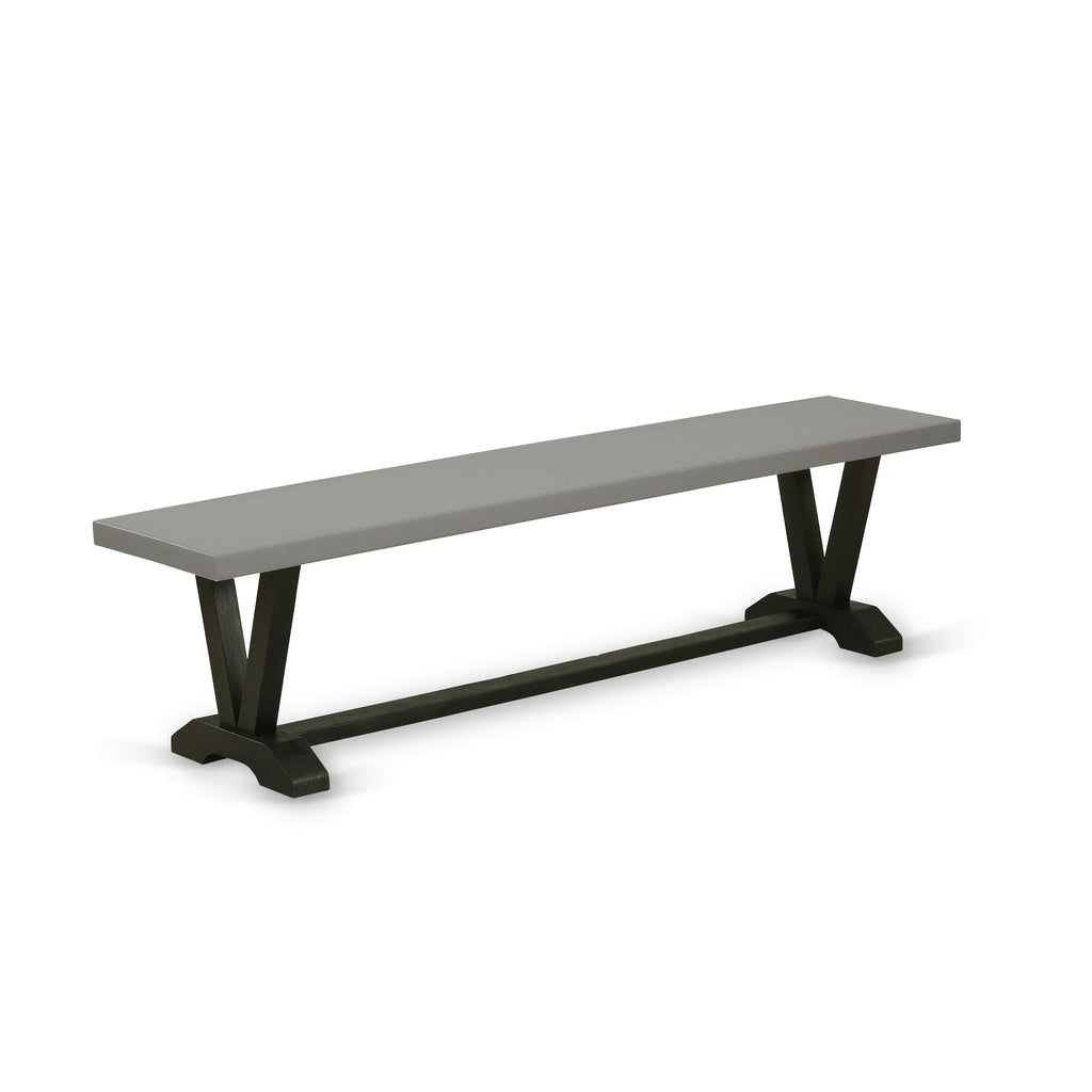 VBNEV V-Style Dining Bench with Wood Seat, Multi-Color, 72x15x18 Dimensions