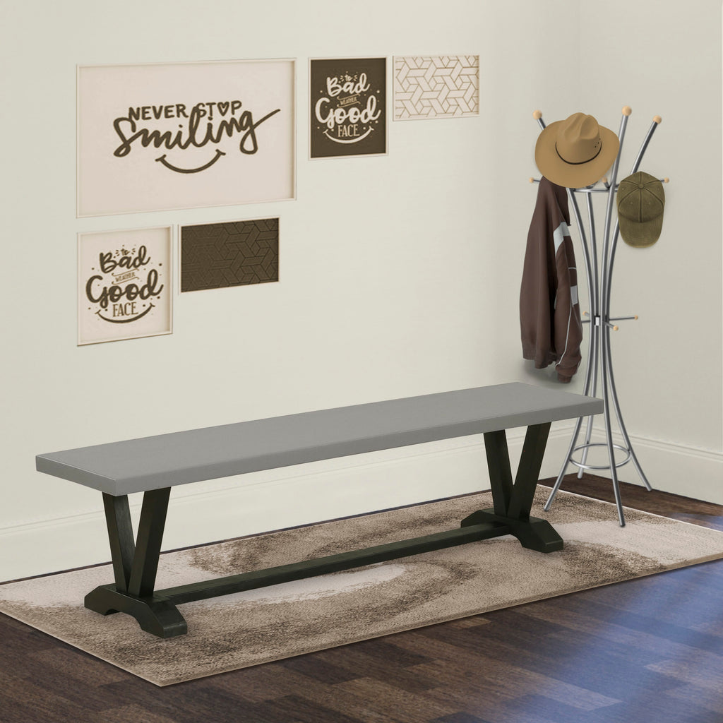 VBNEV V-Style Dining Bench with Wood Seat, Multi-Color, 72x15x18 Dimensions