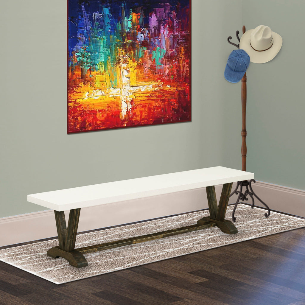 Unique Dining Set V727VCKT1-Z 6-Piece Ensemble Featuring V-Leg Table and Elegant Seating with Bench in Multi-Hued Design