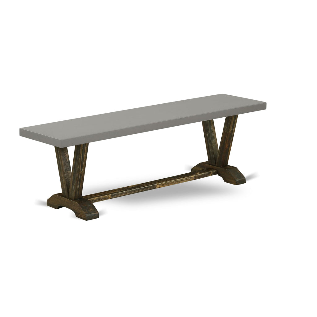 VBVWT Bench Modern V-Style Dining Seating, Wood Seat, 60x15x18, Multi-Hues Delight