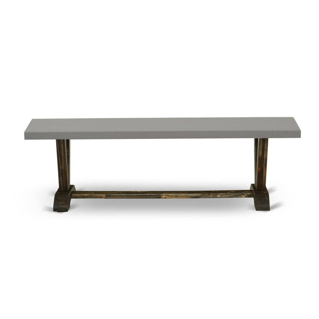 V796MRG05-G 6-Piece Dining Assembly Rectangle Table, 4 Chairs, Bench, Beige Linen