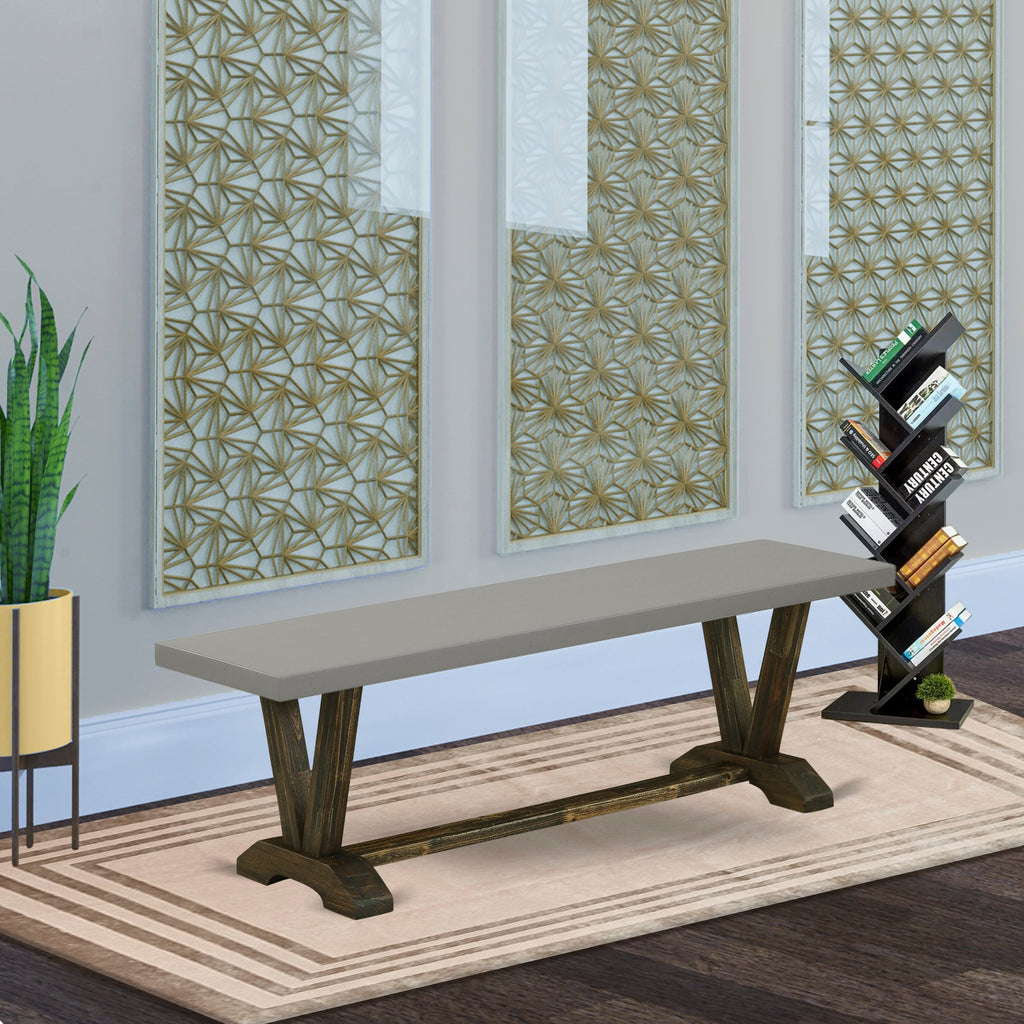 VBVWT Bench Modern V-Style Dining Seating, Wood Seat, 60x15x18, Multi-Hues Delight