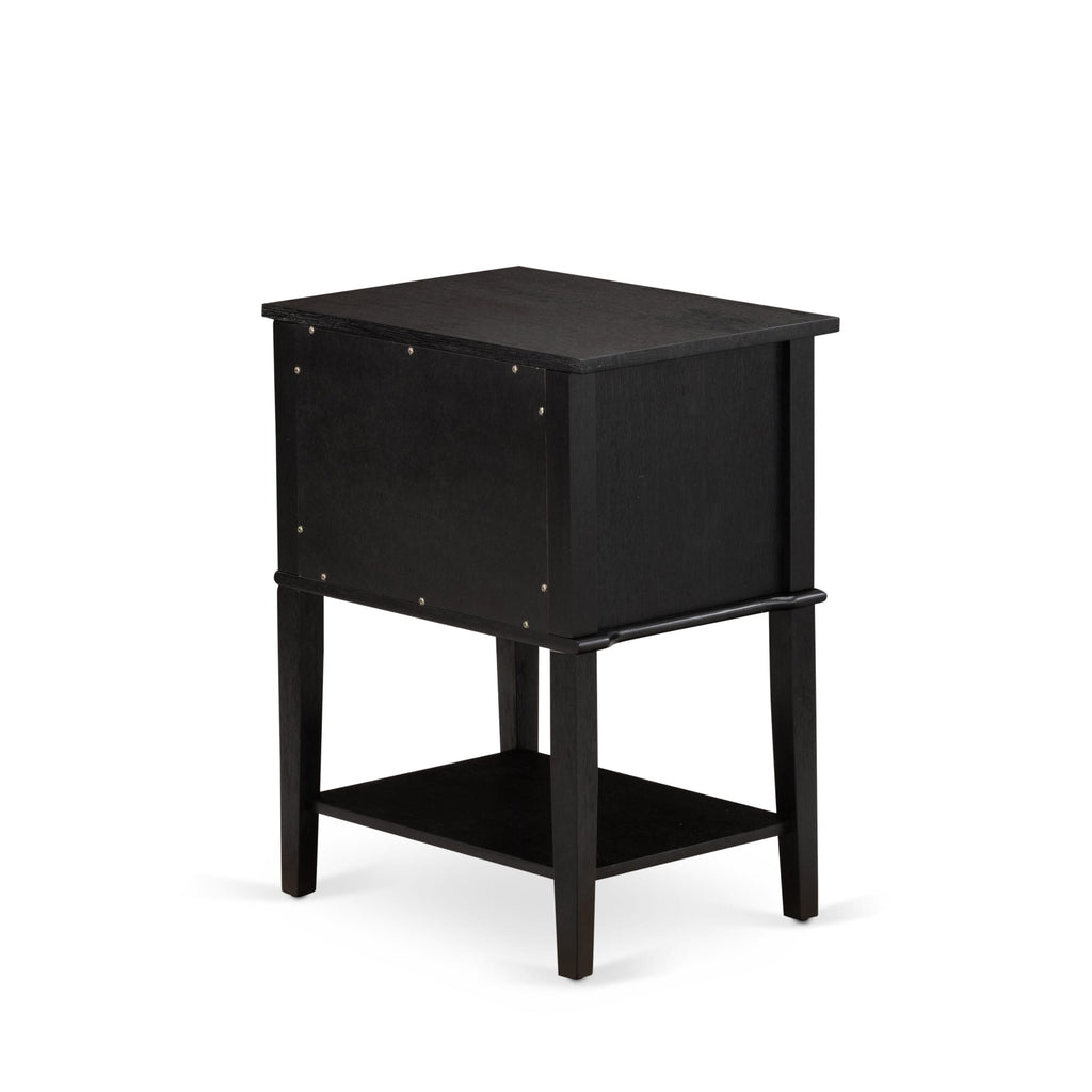 GB25K-M5RDM King Suite 2-Piece Granbury Collection Bed and Brushed Black Table Set in Dark Brown Faux Leather with Black Texture