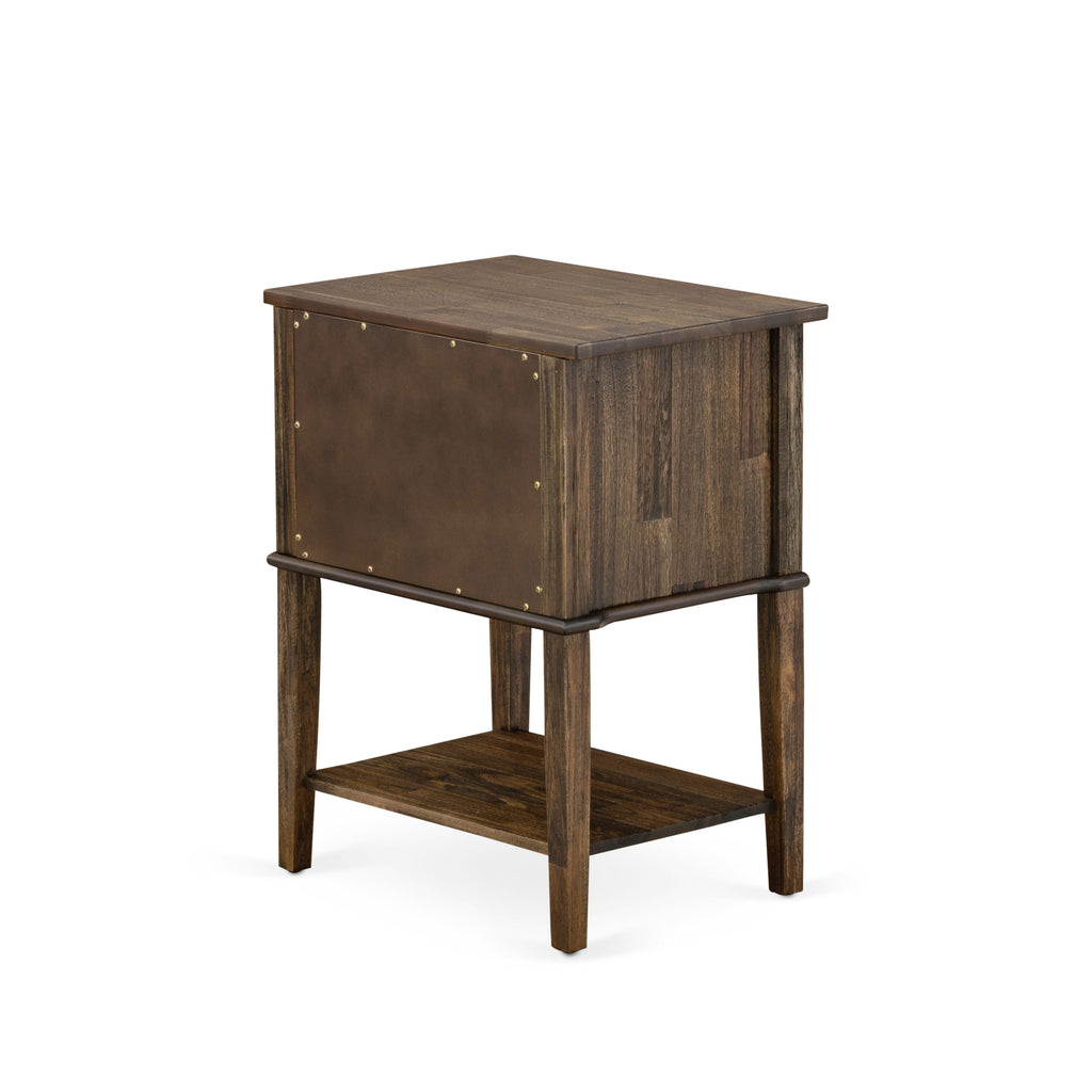 NL14K-STP9T 3-Piece Bed Collection - Plush Velvet Upholstered King Frame & Jacobean Style Side Table