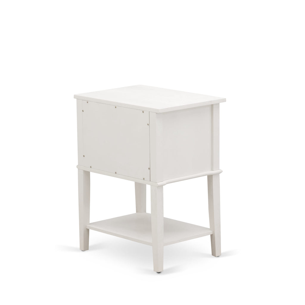 NL19Q-GDVZN Luxe Queen Suite - White Fabric Bed with Velvet Finish & Cream Nightstand