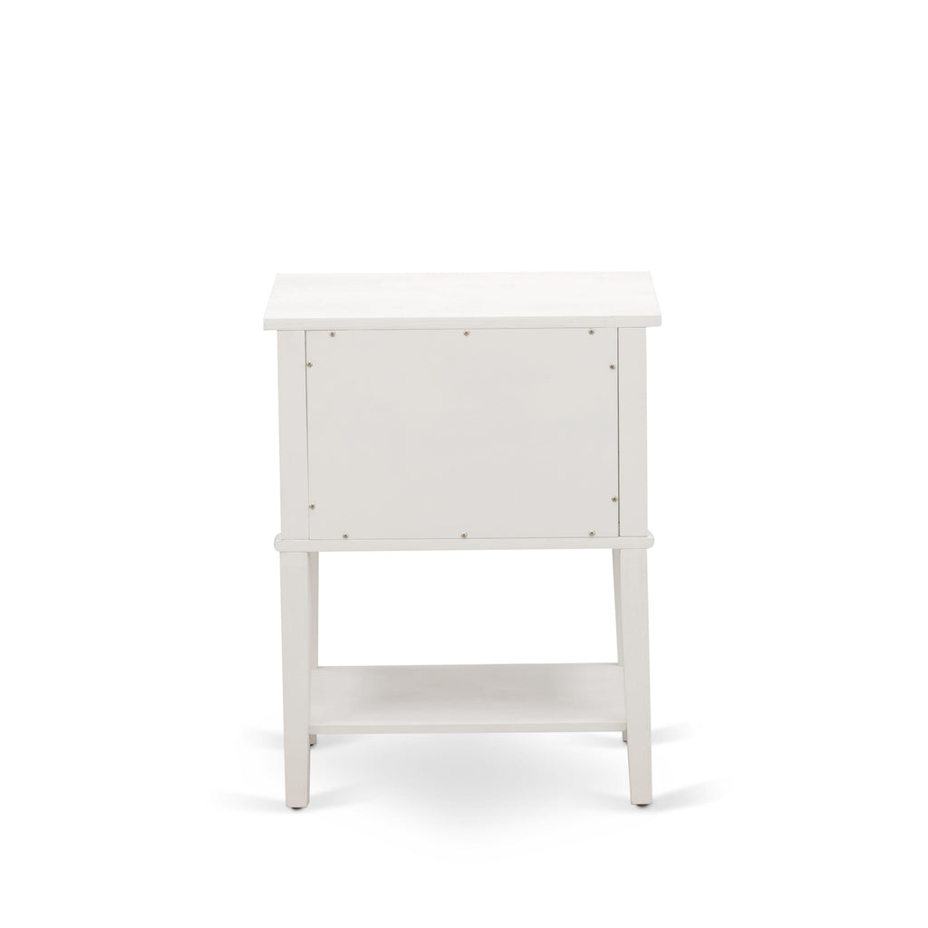 FN11Q-CASTF 2-Piece Platform Queen Sleep Set with Wood Frame & Night Stand in Denim Blue Fabric