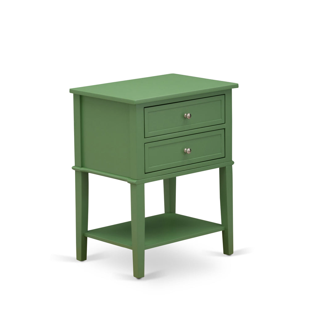Stylish Clover Green Bedroom Table VL-12-VT with Two Drawer Storage, 16x22 Dimensions