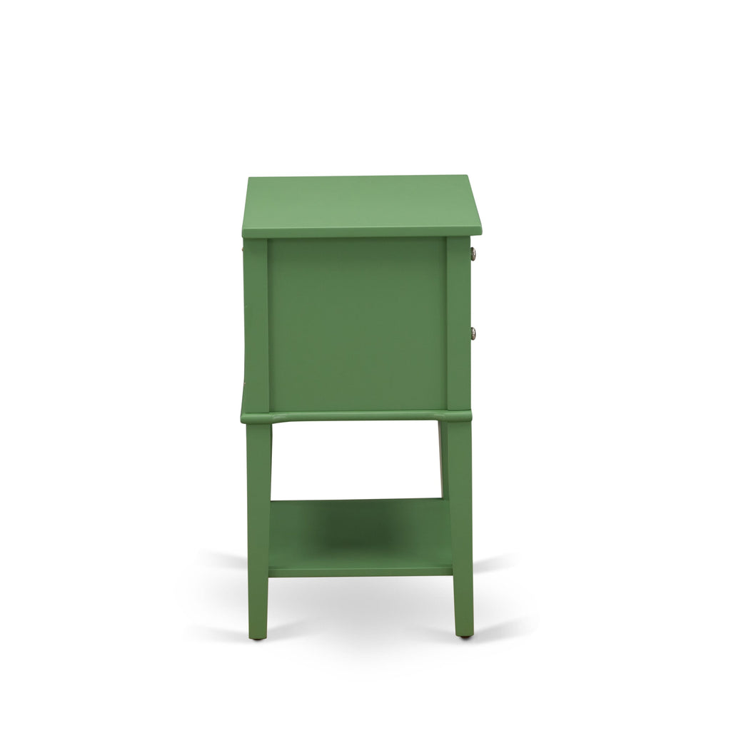 Stylish Clover Green Bedroom Table VL-12-VT with Two Drawer Storage, 16x22 Dimensions
