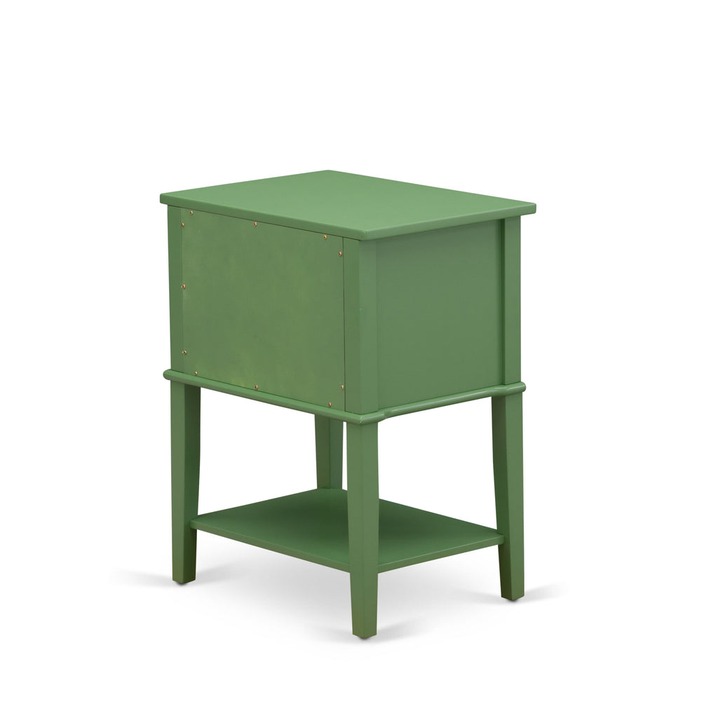 Stylish Clover Green Bedroom Table VL-12-VT with Two Drawer Storage, 16x22 Dimensions