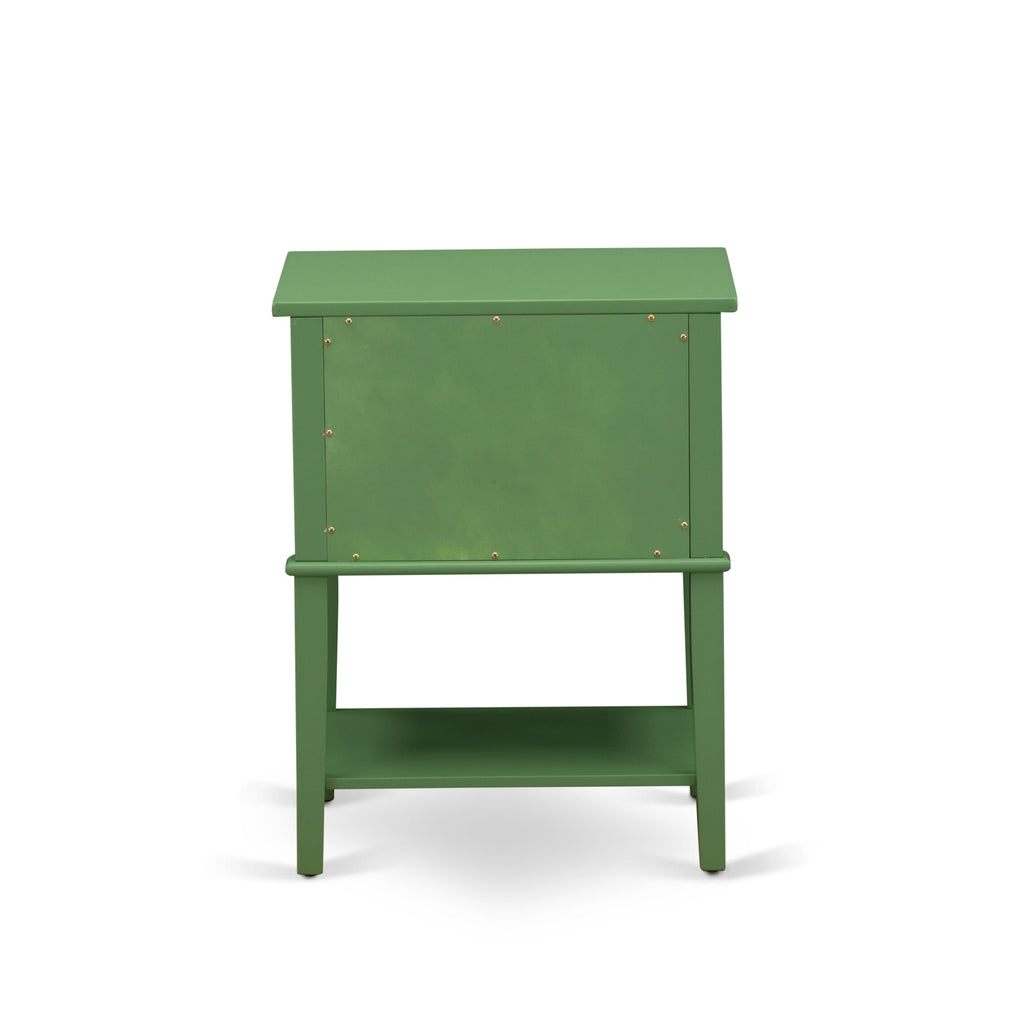 Stylish Clover Green Bedroom Table VL-12-VT with Two Drawer Storage, 16x22 Dimensions