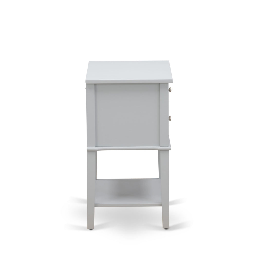 VL-14-67 Side Table - Urban Gray Two-Drawer Rectangle Nightstand, Valencia Series, Bedroom Essential 16x22 Inches