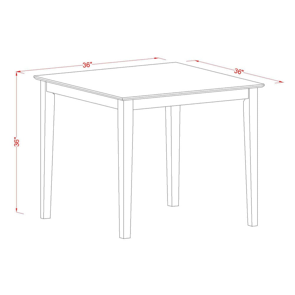 VERN3-M1C-O Elegant 3 Piece Compact Dining Suite - Square Table & 2 Upholstered Chairs - Ideal for Cozy Nooks