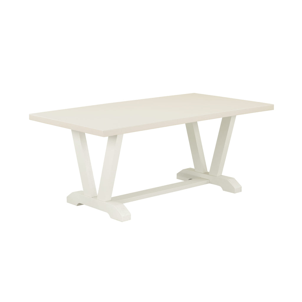 V027VMHKU-B 9-Piece Dining Ensemble V-Leg Rectangle Table and 8 Grey Fabric Parsons Chairs, 40x72 Multi-Hue