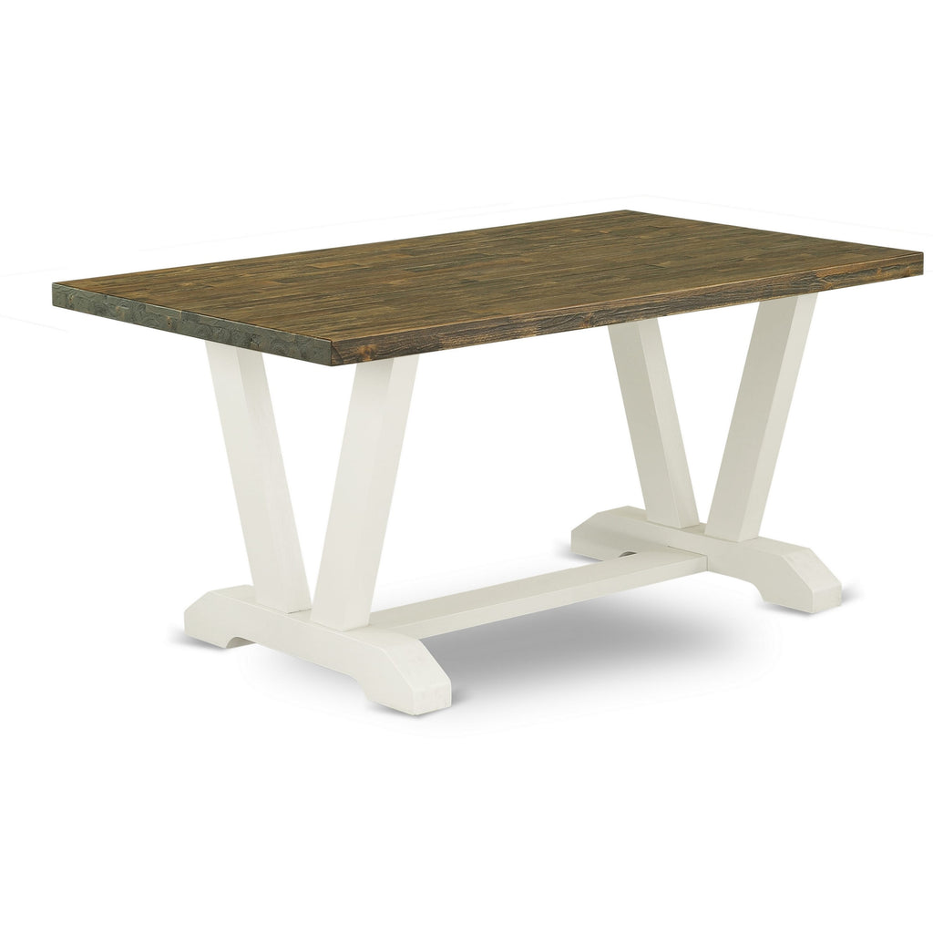 Stylish Dining Table VT7CZ, Modern V-Style, Rectangle Table Top with Elegant Legs, 36x60 Multi-Color