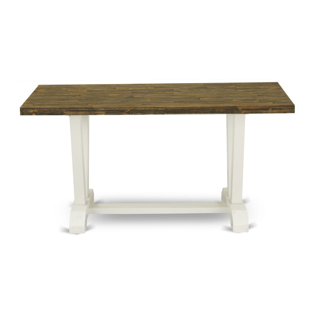 Stylish Dining Table VT7CZ, Modern V-Style, Rectangle Table Top with Elegant Legs, 36x60 Multi-Color