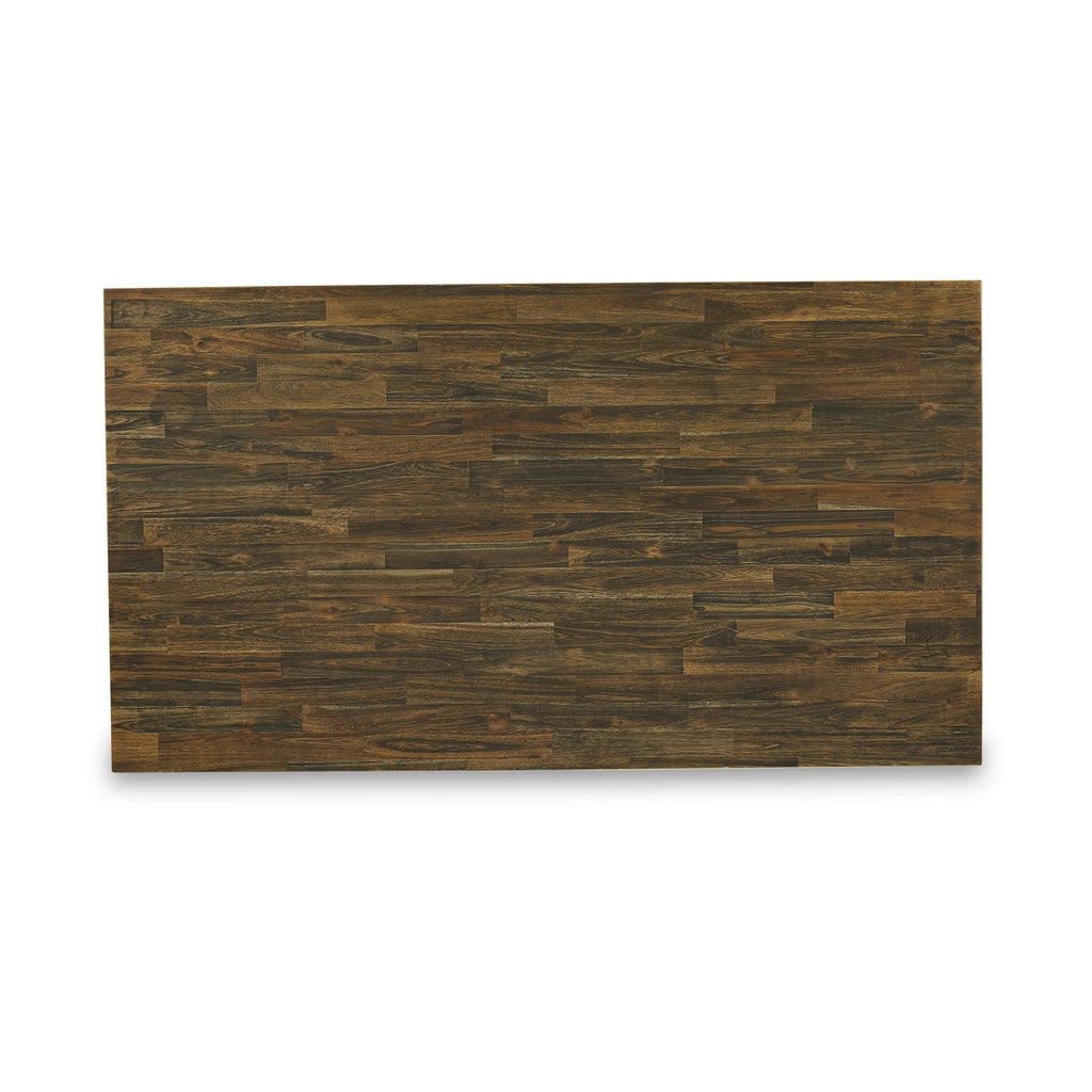 VTK47 Trendy 40x72 Rectangular Dining Table in Wirebrushed Linen & Distressed Jacobean Hues