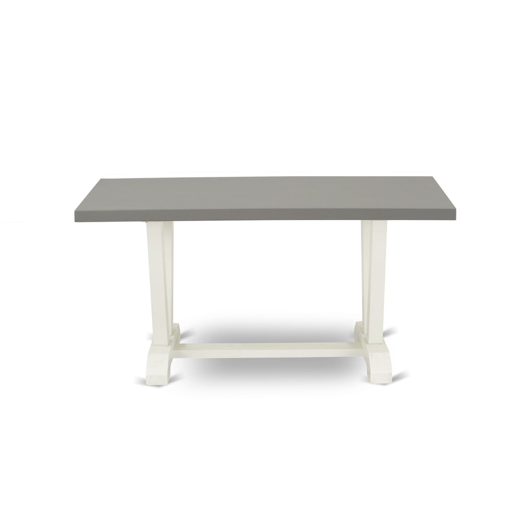 6-Piece Dining Set with 4 Blue Parson Chairs and Bench V096SUE9G-V Modern Dining Table Collection for Chic Interiors