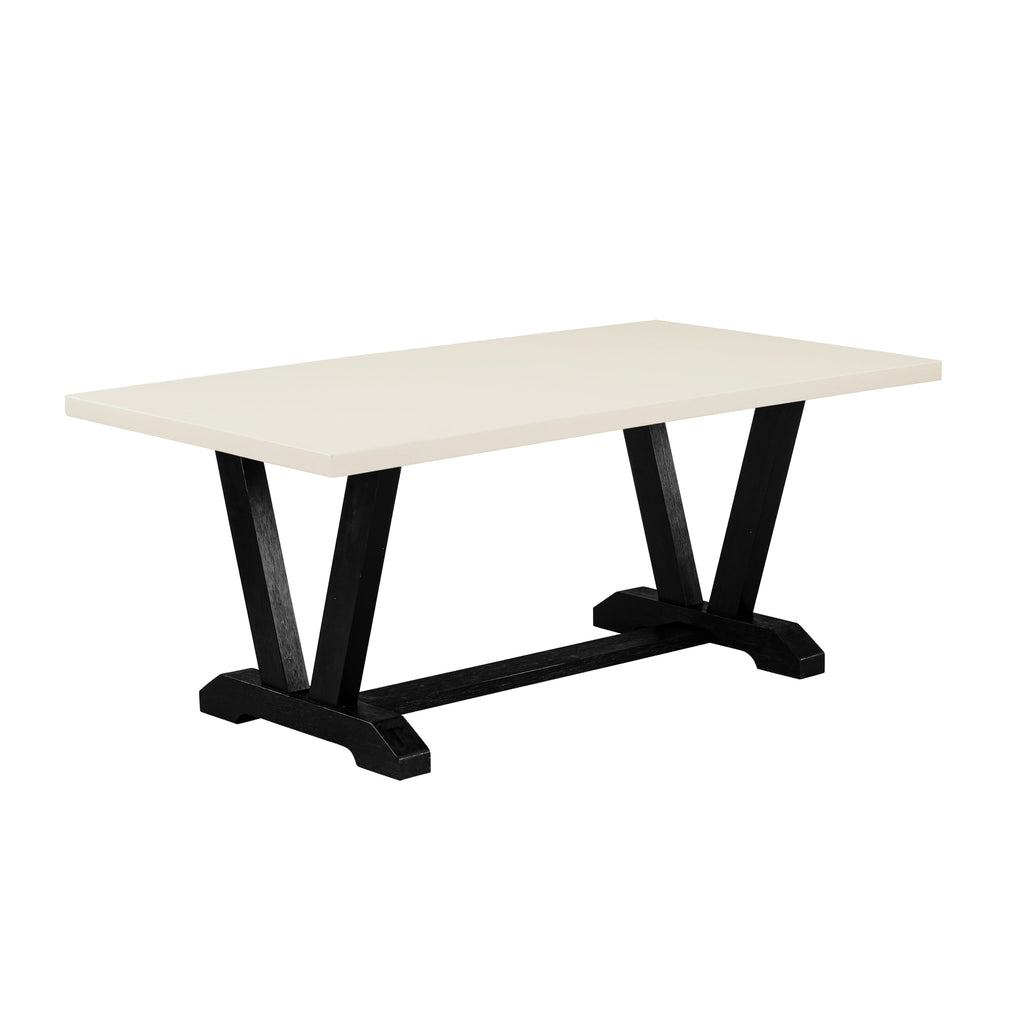 V627FZMPV-T 5 Piece Dining Ensemble with Rectangular Table & 4 Linen Chairs, 40x72 Multi-Toned