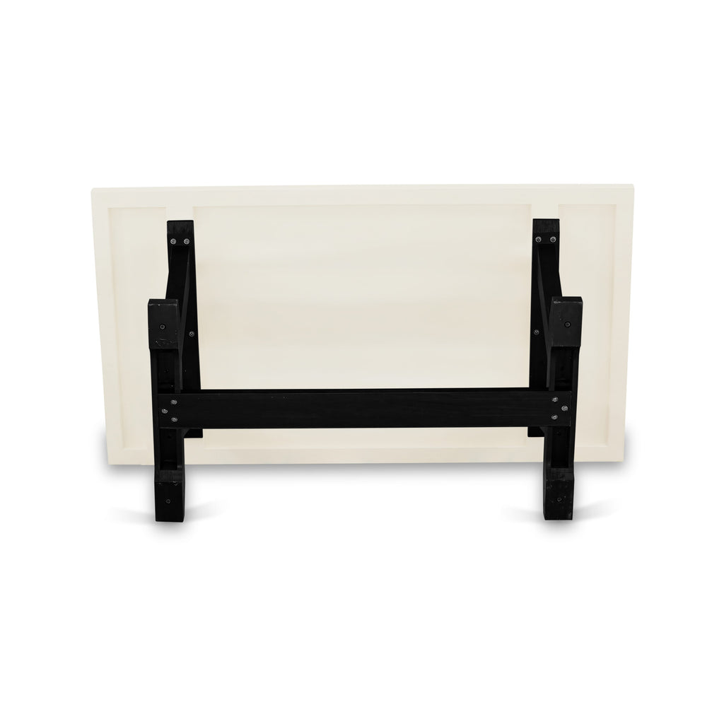 V627VUE46-R| Dining Ensemble for 6 Rectangle Table with V-Shaped Supports, 4 Gotham Linen Chairs & Bench, 40x72