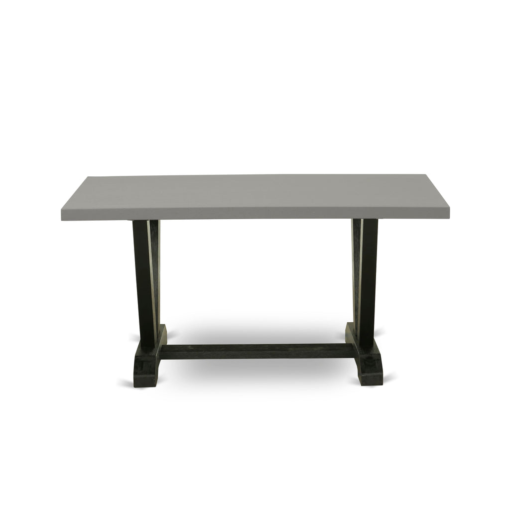 VT4CG Classic V-Shape Dining Table with Elegant Legs and Rectangular Tabletop, 36x60 Inch, Multi-Color Design