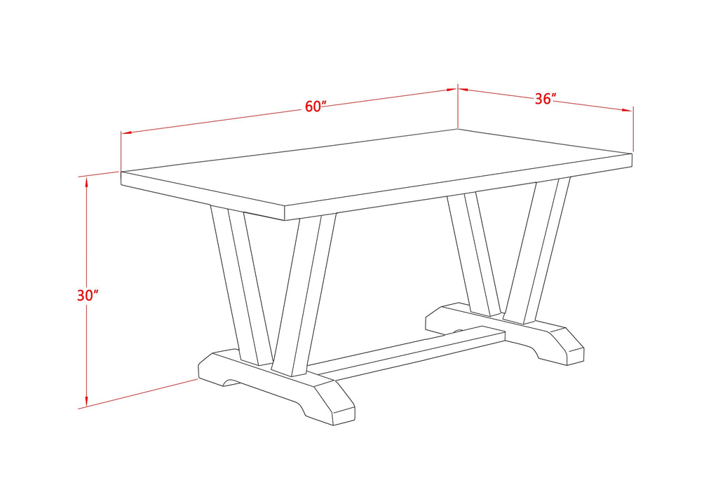 V696XKK7S-K 5-piece Dining Set with Cement Table Top and Stackable Black Chairs, Wire-brushed