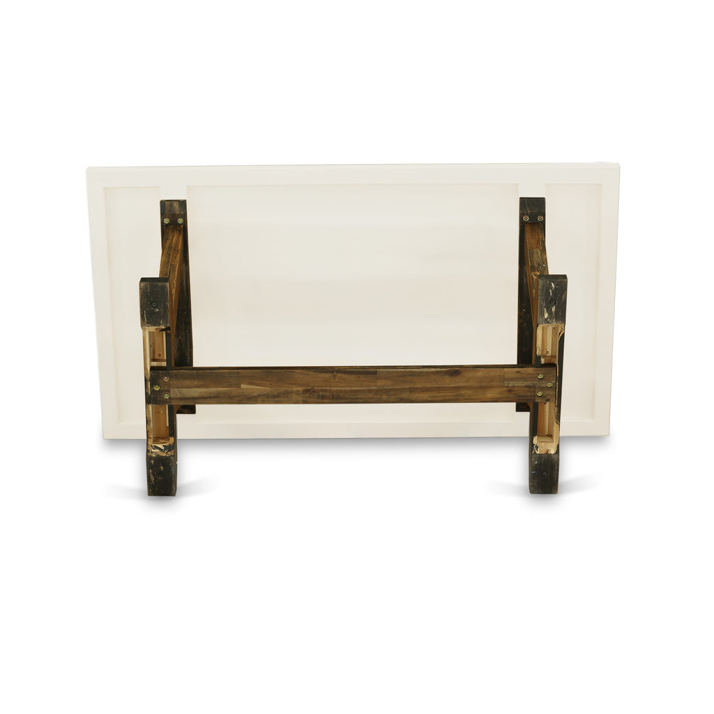 VTY3W Sleek Rectangular Dining Table with Designer Legs, 40x72 Multitone Top Surface