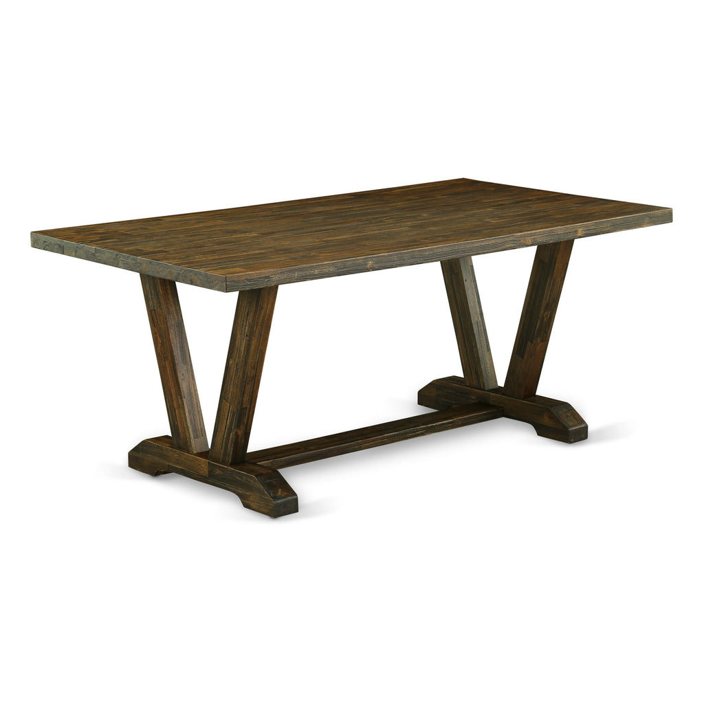 Experience Modern Dining with V777E9ZQK-H 5-Piece Set Featuring Rectangular Table and Elegant Brown Chairs