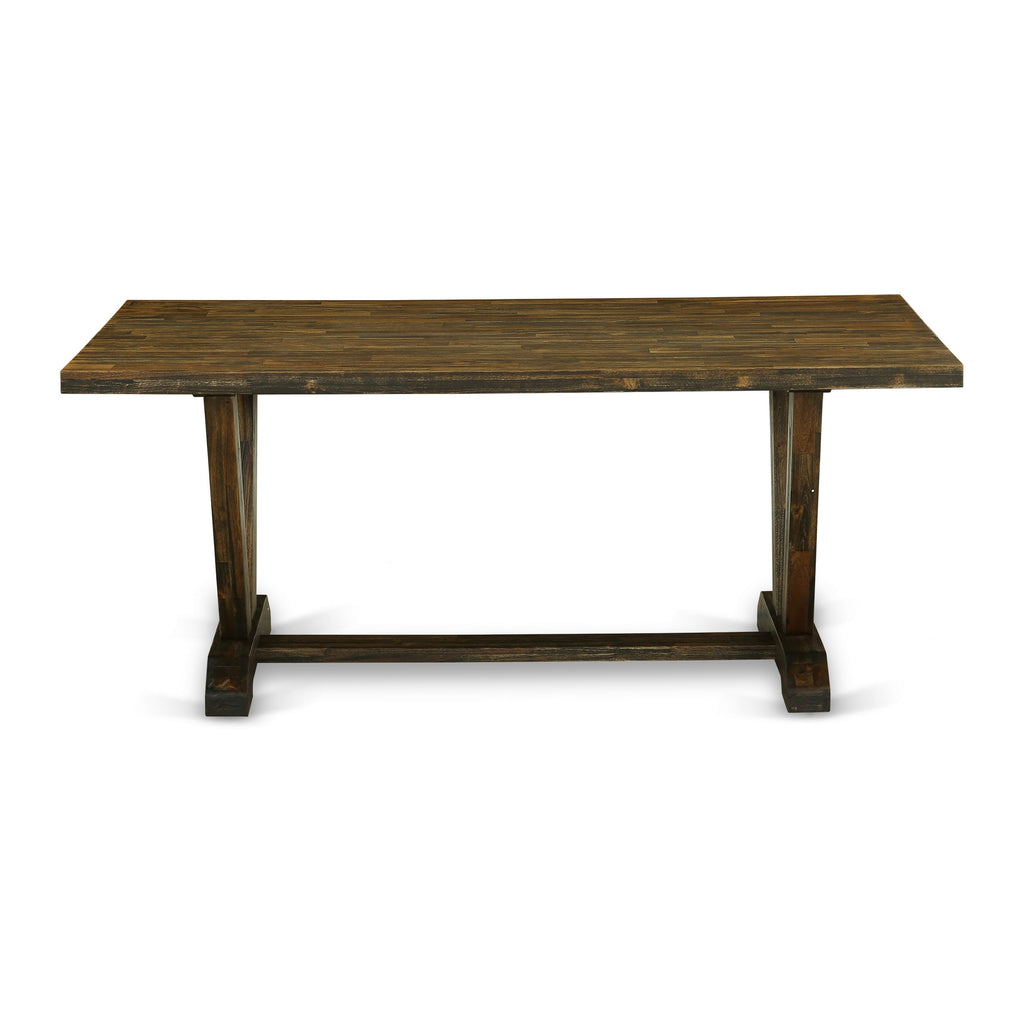 Experience Modern Dining with V777E9ZQK-H 5-Piece Set Featuring Rectangular Table and Elegant Brown Chairs