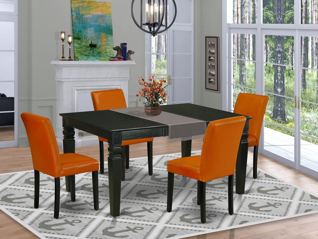 5-Piece Dining Ensemble WEAB5-B3C-L7 with Leaf Extension Table & Baked Bean Upholstered Chairs