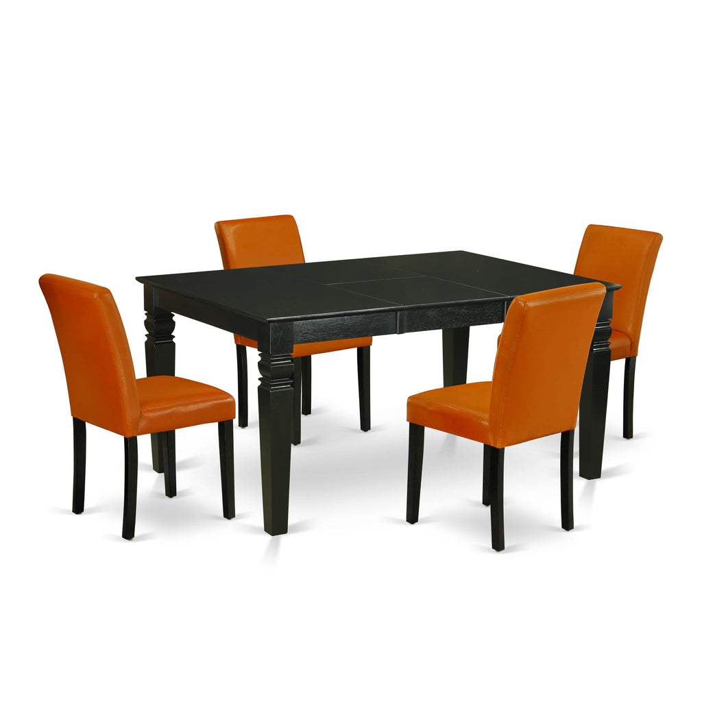 5-Piece Dining Ensemble WEAB5-B3C-L7 with Leaf Extension Table & Baked Bean Upholstered Chairs