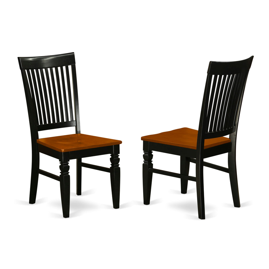 NIWE7-8J7-6 7-Piece Dining Ensemble Butterfly Leaf Table & Six Chairs, Black Cherry 36x66