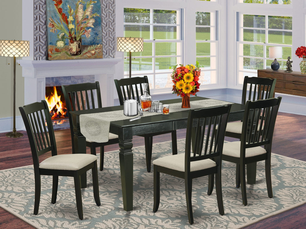 WEDA7-XU5-M Luxurious Setting 7-Piece Dining Ensemble with Extended Table & Upholstered Chairs