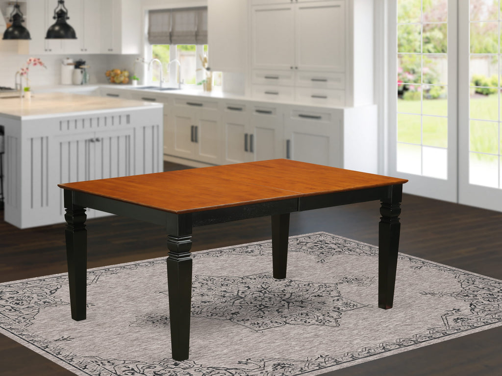 Dining Room Modern Table WET-B5D-V - Chic Rectangular Tabletop with Extendable Feature, Black Cherry 42x60 Design