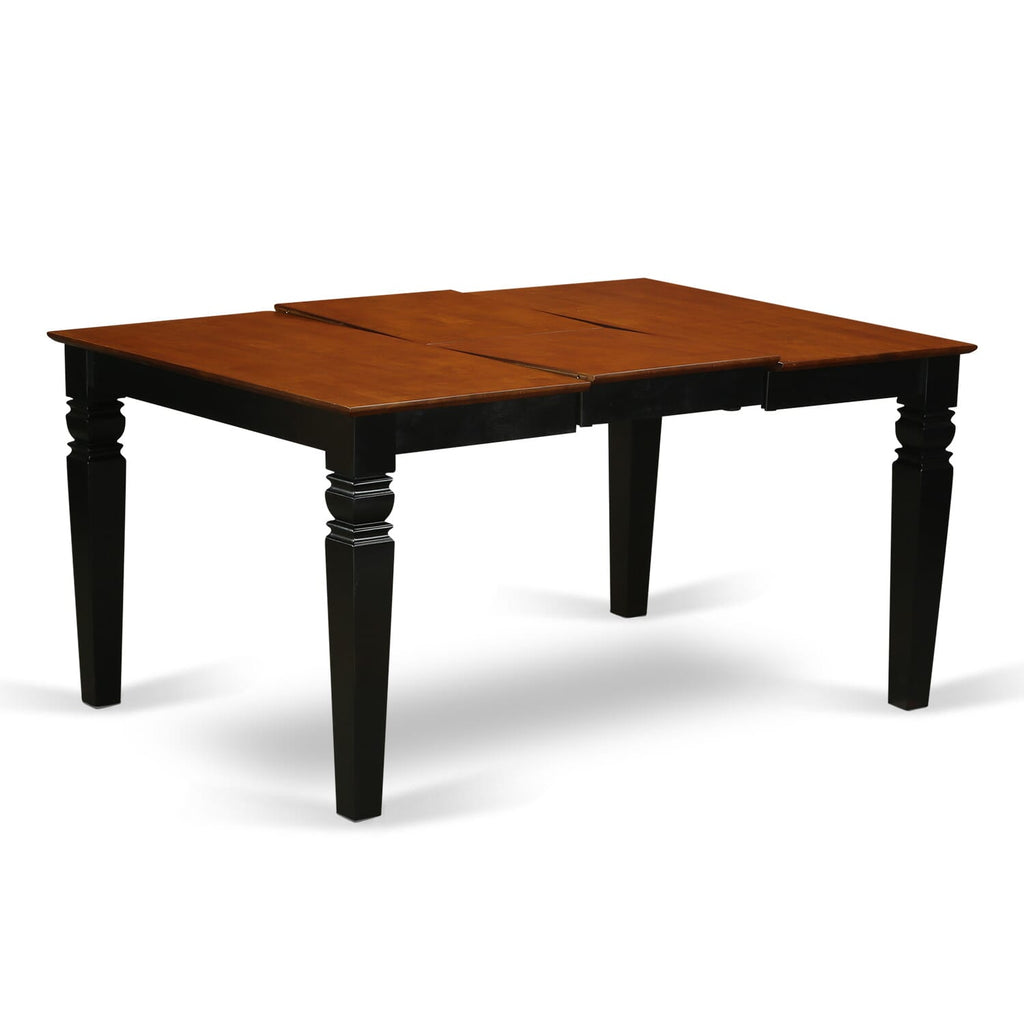 WEDA67-9OV-T 6-Piece Dining Ensemble Featuring Butterfly Leaf Table, 4 Chairs, Bench, Black & Cherry