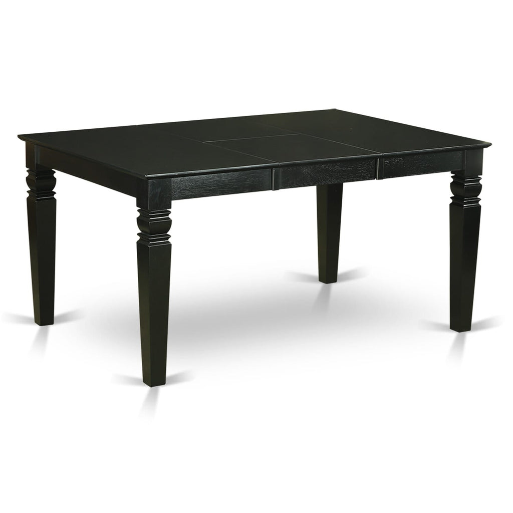 WEAV5-OHF-28 Elegant 5-Piece Dining Ensemble with Expanding Table and Upholstered Seats, Black Finish
