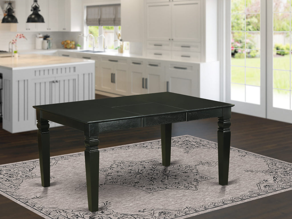 Vibrant WET-BOB-U Weston Dining Table 60 Rectangle with Adjustable 18 Extension in Sleek Black