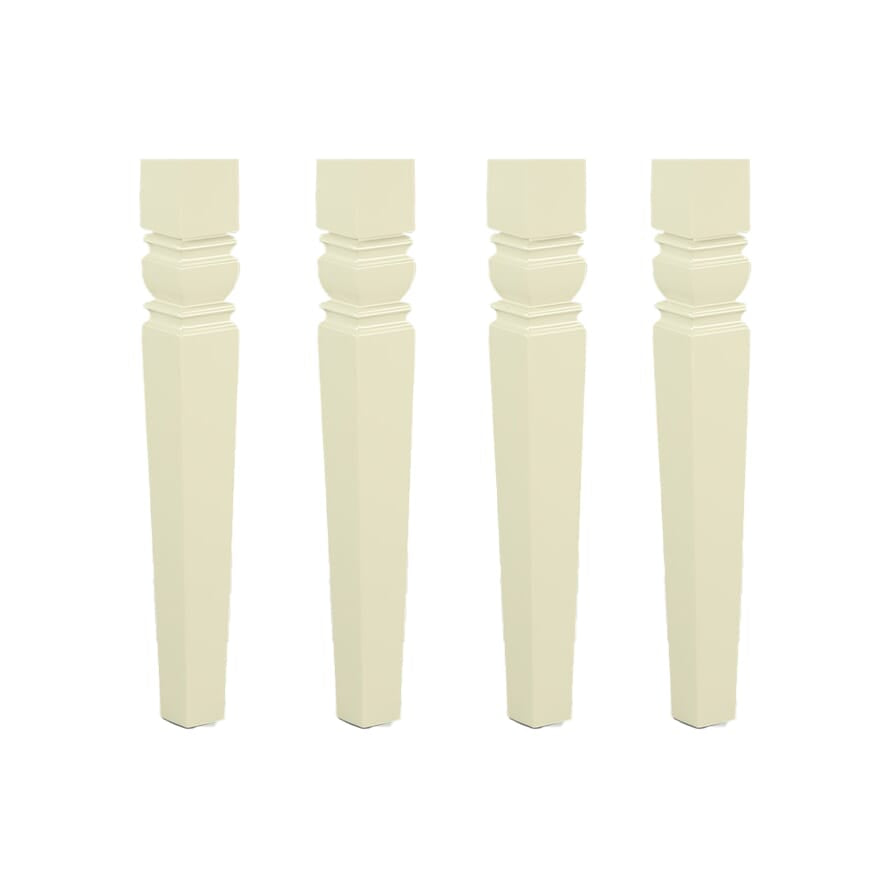 Weston dining table legs finished in Buttermilk