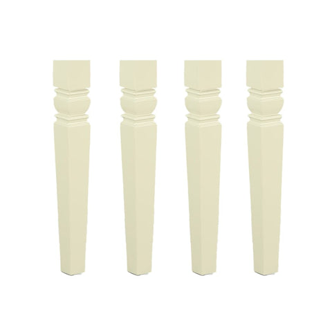 Weston dining table legs finished in Buttermilk