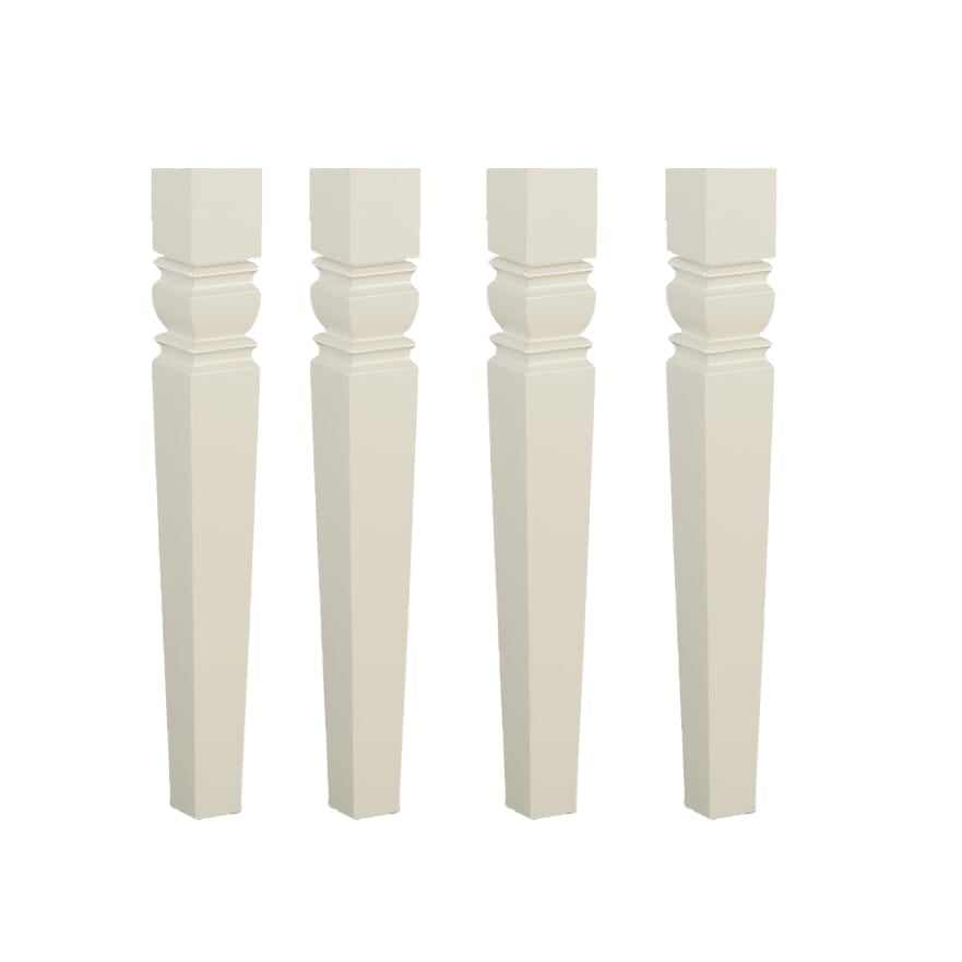 Weston dining table legs finished in Linen White