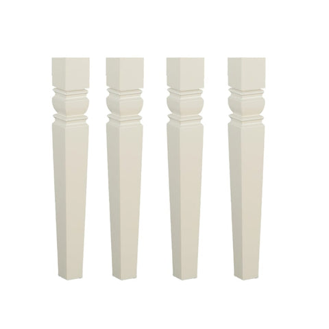 Weston dining table legs finished in Linen White