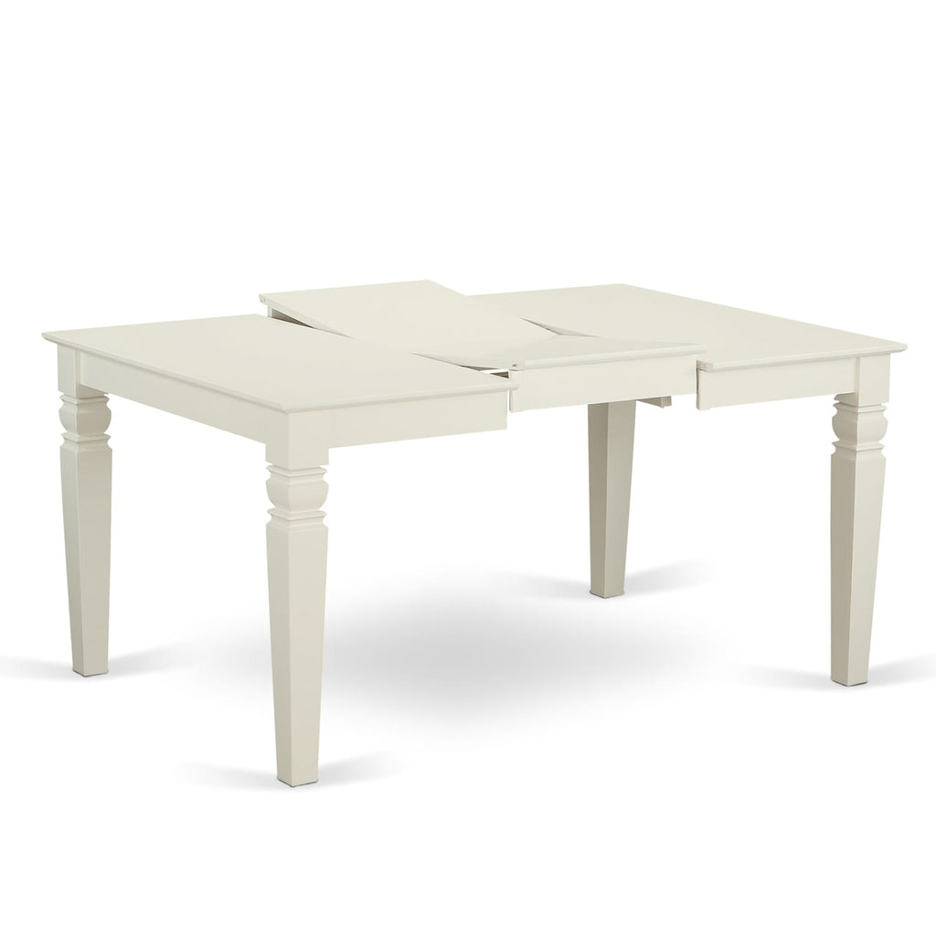 WEAV5-2BR-C 5-Piece Rectangular Kitchen Table Set with Butterfly Leaf and Dining Chairs - 42x60, Linen White